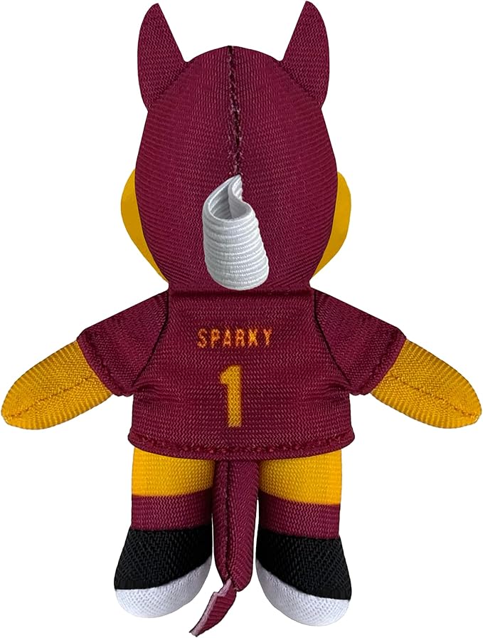Bobbi-Dobbiez Attachable Plushie Arizona State University Sparky Mascot – Attaches to Backpacks, Bags, Shoes, Water Bottles, and More