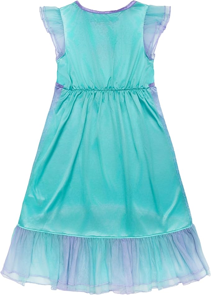 Disney Girls' Princess Dress Nightgown, Fantasy Gown, Soft & Cute Pajamas for Kids