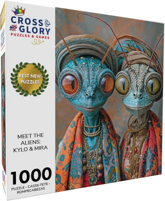 Cross & Glory - Meet The Aliens: Kylo and Mira - 1000 Piece Alien Jigsaw Puzzle | Sci-Fi Adventure | Perfect for Puzzle Enthusiasts