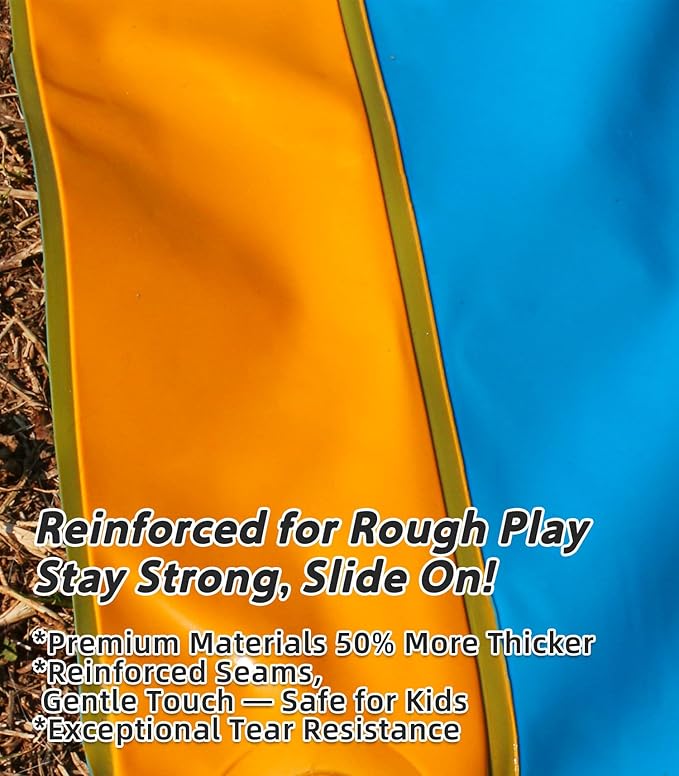 Spring Water Slip and Water Slide for Kids Backyard, 17ft*3 Racing Lanes Slip Water Slides with Sprinkler for Age 5-8 8-12, Summer Outdoor Water Toy with 3 Inflatable Bodyboards