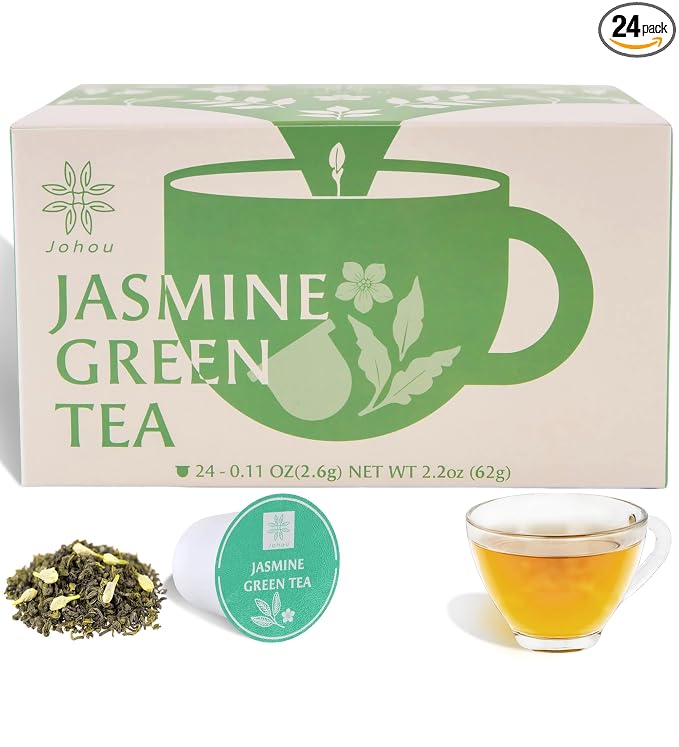 Johou Jasmine Green Tea Pods for Keurig K-Cup brewers, 24 pods