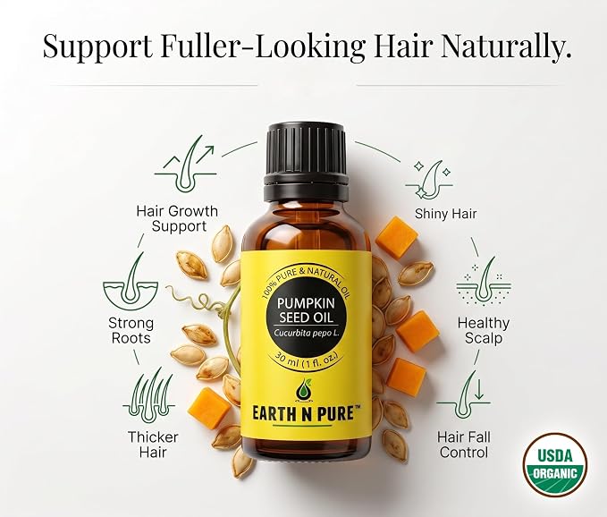 Earth N Pure Pumpkin Seed Oil (Kaddu Oil) Cold Pressed, Natural and Therapeutic Grade - 100 ml