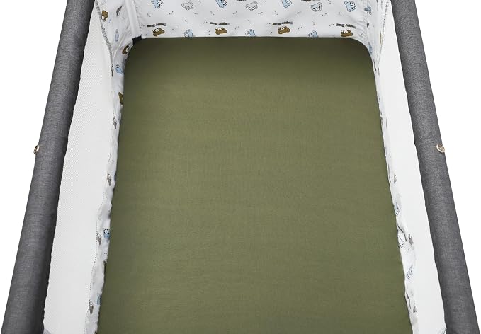 Pack n Play Sheet Stretchy Fitted Portable Mini Crib Sheets Set 2 Pack,Playard Sheets Convertible Playard Mattress Cover,Ultra Soft Jersey Material, Light Green & Bear Leaf