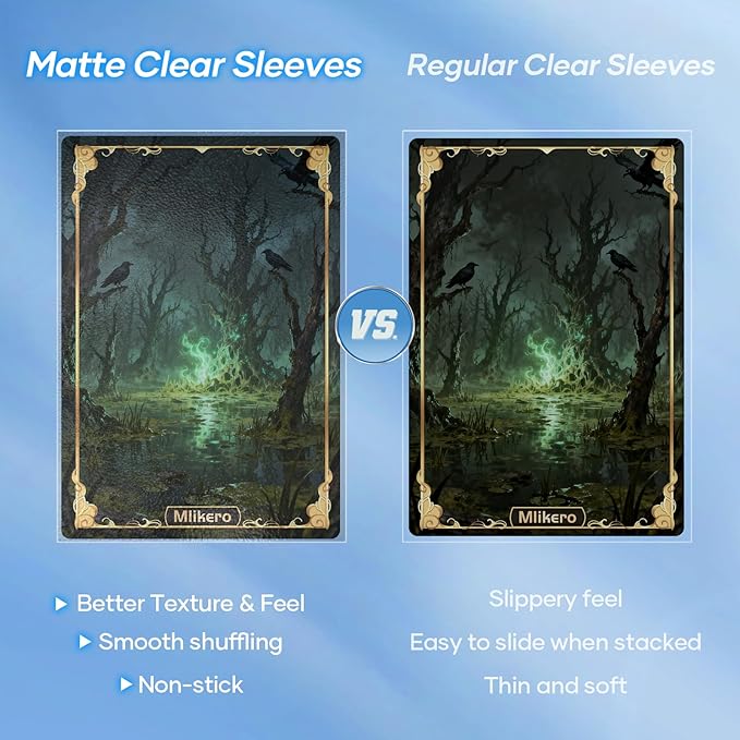 500 Count Card Sleeves – Matte Clear Trading Card Sleeves, Polypropylene (PP), Fit for MTG, TCG, Baseball, Football, and Game Cards (Matte Clear)