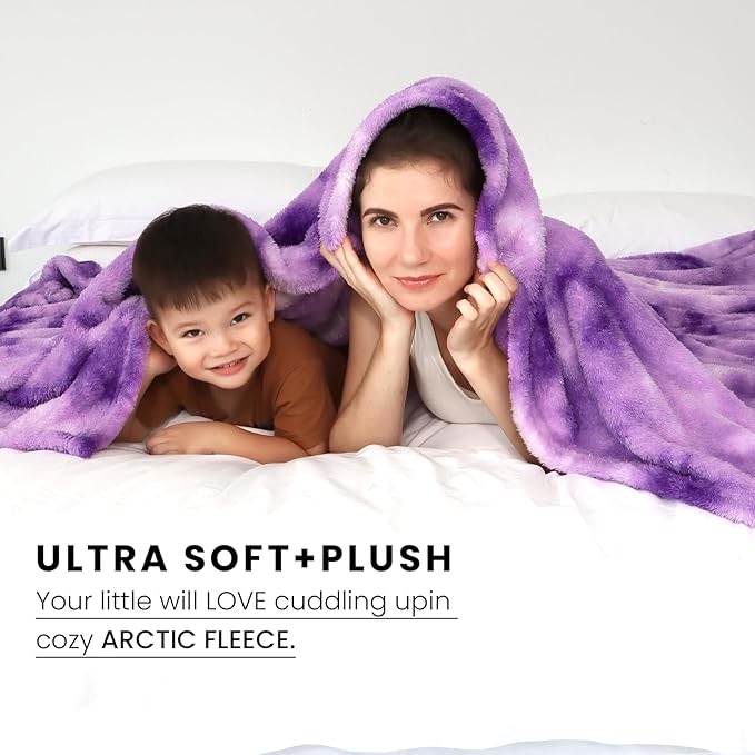 Fleece Throw Blanket Cozy Soft Lightweight Throw Blankets Warm Plush Purple Fall Blankets and Throws Couch Sofa Bed Camping Travel Picnic Outdoor Blanket Bedding Kid Baby Boys Girls Adults