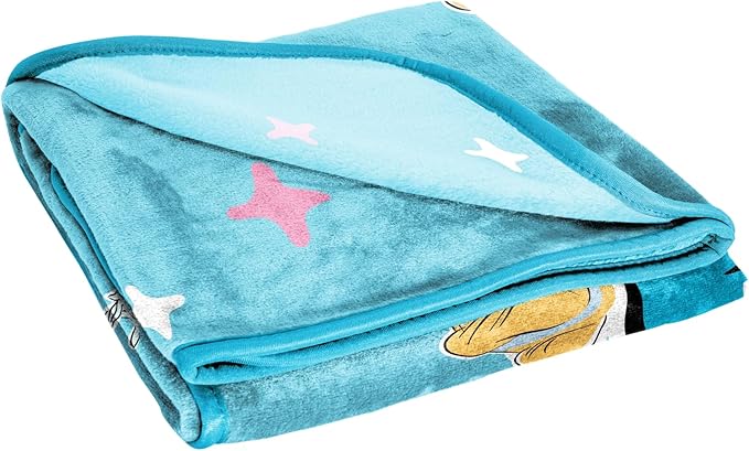 Jay Franco Kids Plush Throw Blanket – Soft & Cozy Fleece Throw for Bedroom & Couch Décor, Official Licensed Product, Blue - Disney Princess Cinderella, 46x60 - Throw Blanket