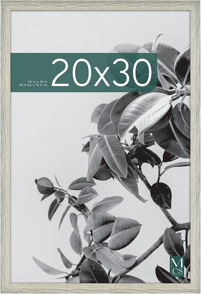 MCS Studio Gallery 20x30 Poster Frame Gray Woodgrain Engineered Wood, Vertical & Horizontal Wall Hanging Large Picture Frame for Photos, Posters & Art Prints (1-Pack)