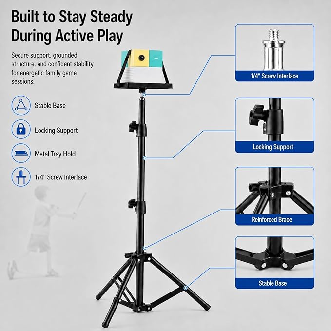 Interactive Projector for Kids Stand Compatible with Nex Playground, Heavy-Duty Metal Stand and Tray, Scratch-Resistant Matte Finish, Includes Silicone Controller Case