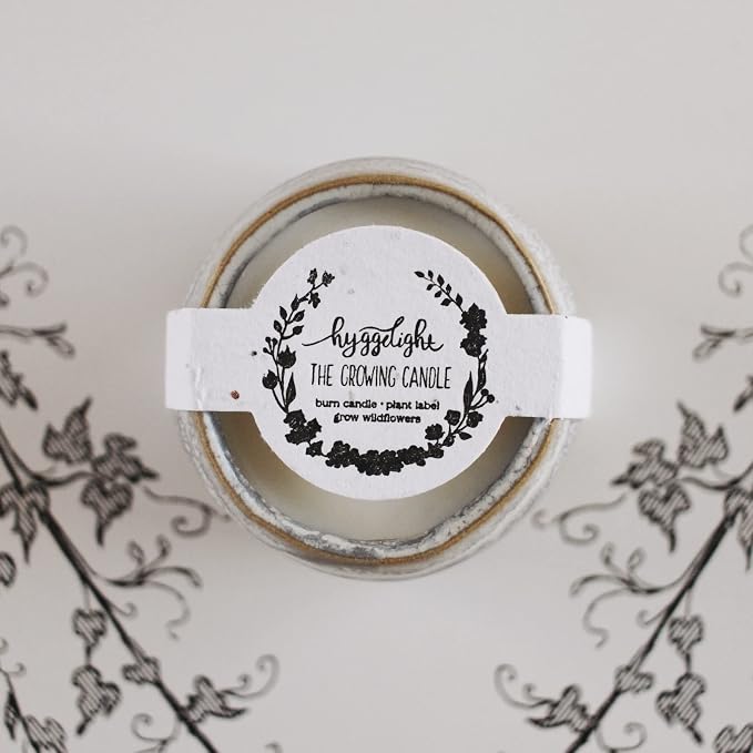Hyggelight - The Growing Candle, Wild Flower Scented, 10oz Ceramic Pot, Single Wick Aromatherapy Candles, 100% Soy for Women and Men, Greta