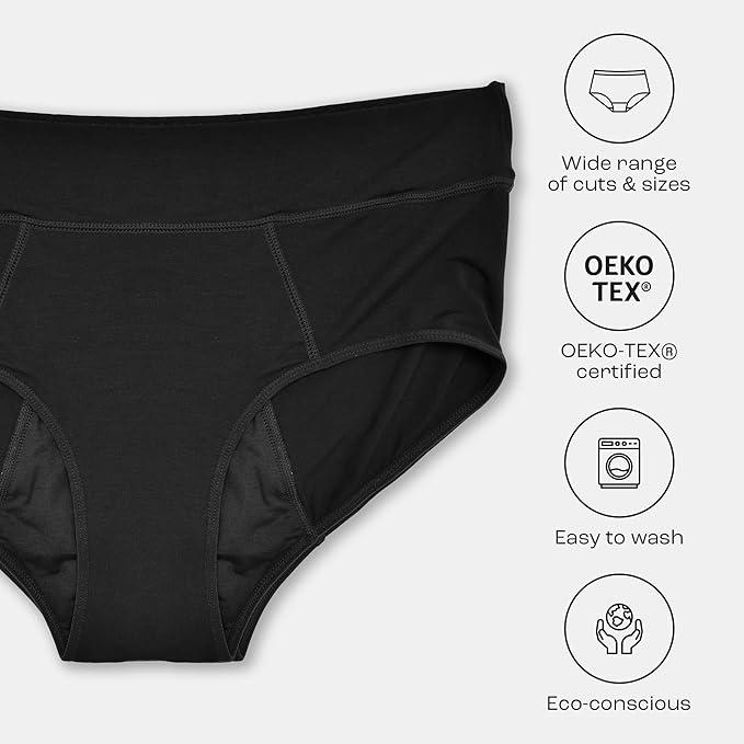 Bambody Absorbent Period Panties - Bamboo Rayon - Period Underwear for Women and Teens - All-Day Long - Overnight Protection