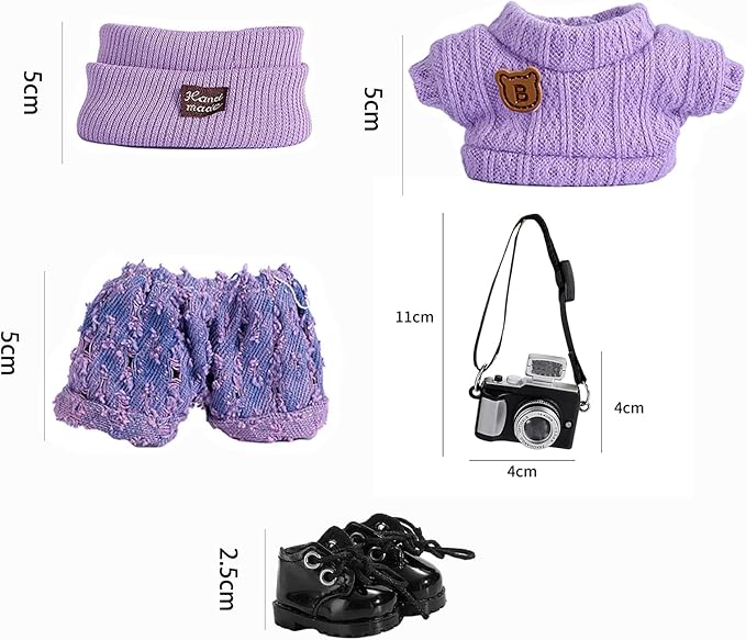 5set 17cm Dolls Clothes Outfit Set - Casual Style Costumes for Doll Figures, Camera Set,Have a seat Clothes - 6.7 Inches Cute Dolls Daily Refill,Gifts for 17cm Doll Lovers (Style-B)