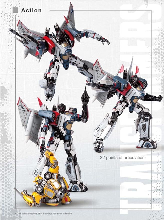 Blitzwing Figure Model Kit – Phantom II Fighter Easy to Assemble 3D Articulated Action Pre Painted Collectible Series Toys Hobby 08101