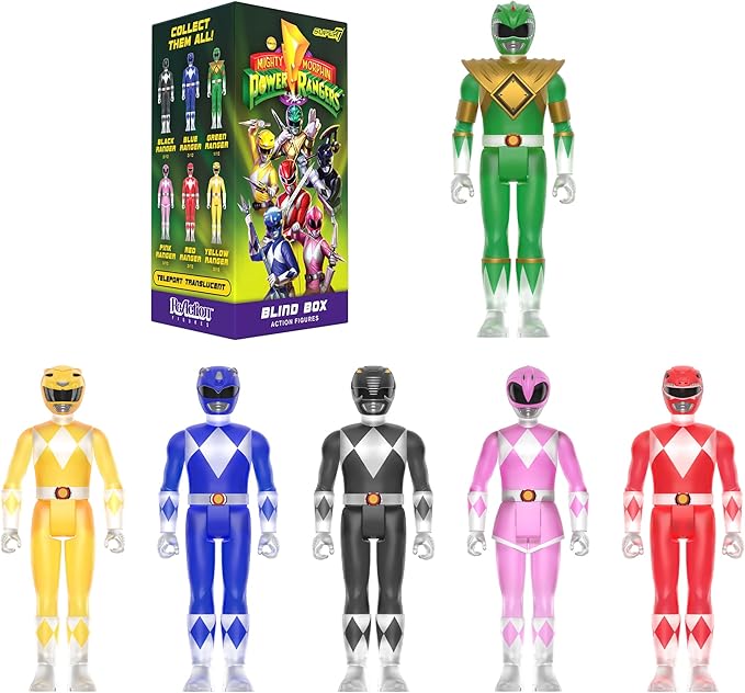 Super7 Mighty Morphin Power Rangers Blind Box Wave 01 - Blind Box Flat - Set of 12 Action Figures