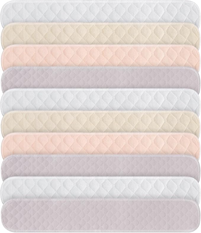 Toulite 10 Pcs Reusable Bra Liners for Sweat, 3 Layer Bra Sweat Pads, Soft Cotton Outer Layer with Polyester Fiber Core