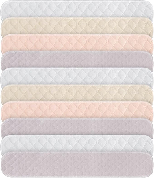 Toulite 10 Pcs Reusable Bra Liners for Sweat, 3 Layer Bra Sweat Pads, Soft Cotton Outer Layer with Polyester Fiber Core