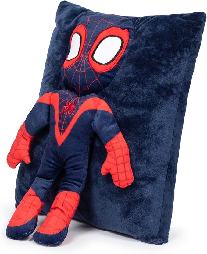 Jay Franco Marvel Spidey & His Amazing Friends Miles Morales 3D Snuggle Pillow - Super Soft Plush Pillow - Measures 15 Inches