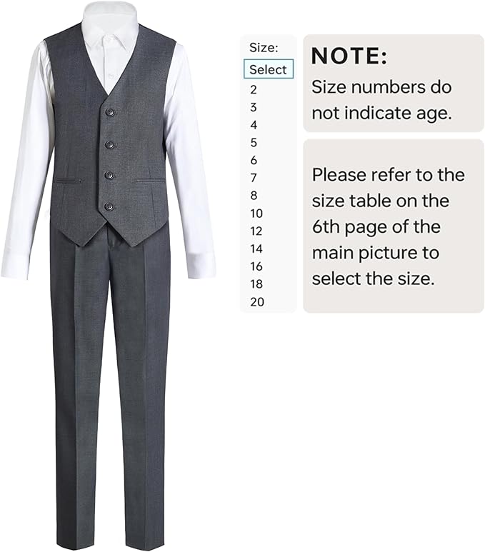 Happy Dolphin Boys Suit Set Modern Fit Kids Suits Adjustable Waist Boys Wedding Outfit for Boy Communion Suits for Boys
