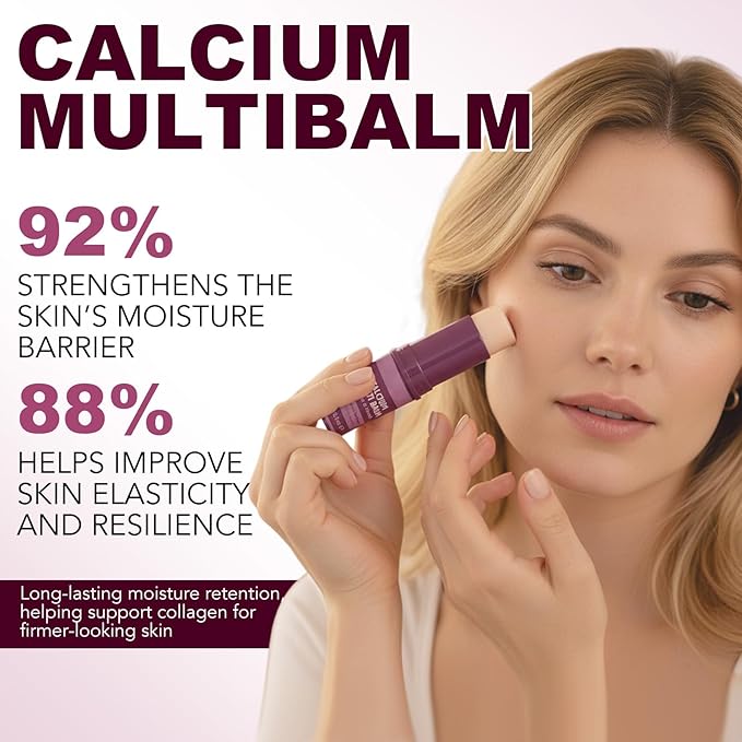 2PCS Calcium Multi Balm, All-in-One Calcium Volume Multi Balm, Collagen Moisturing Stick, Anti-aging, Hydrating, Firming Skin, Suitable for Eyes, Neck & Face