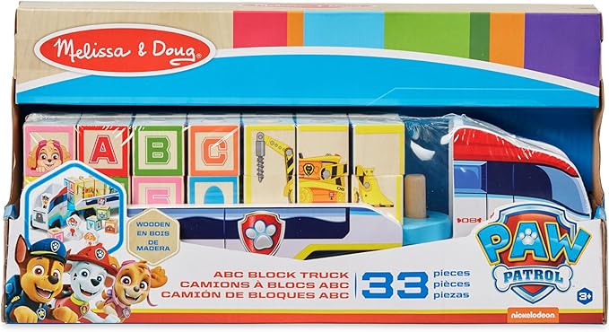 Melissa & Doug PAW Patrol Wooden ABC Block Truck (33 Pieces)