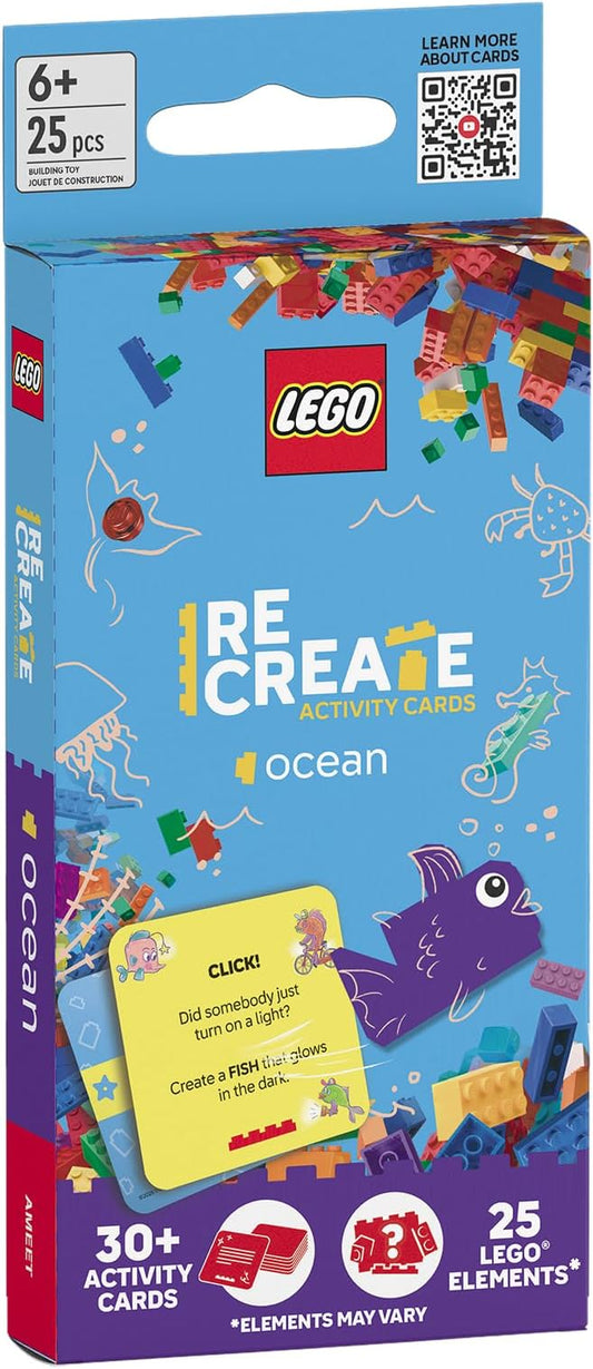 Lego Recreate Activity Cards – Ocean | Imaginative Building Game with 30+ Activity Cards & 25 Lego Elements | Ages 6+