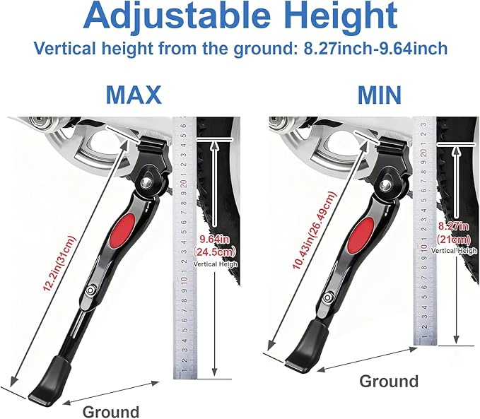 Kickstand for Kids Bike, Adjustable Premium Bike Kickstand for 16 18 20 Inch Wheels, Upgraded Aluminum Alloy Center Mount Stand for Children's Mountain and Road Bicycles.