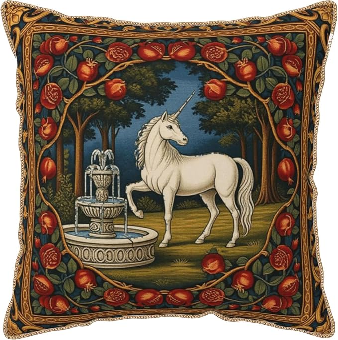 Vintage Horse Floral Velvet Pillow Covers 18x18 Inch Tapestry Art Flowers Throw Pillows for Couch Cushion Covers Pillowcase European French Country Pillow Cases for Sofa Bed Bedroom