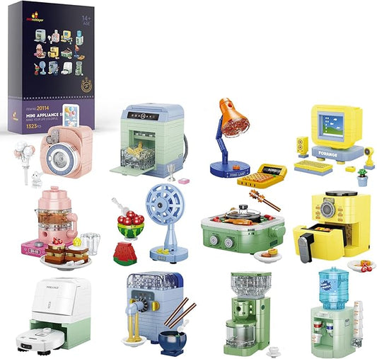 JMBricklayer Girls Building Set, 12PCS Mini Upgraded Home Appliances Friends Toy Sets, Party Favors STEM Puzzle Educational Building Blocks Toys, Gifts for Girls Boys