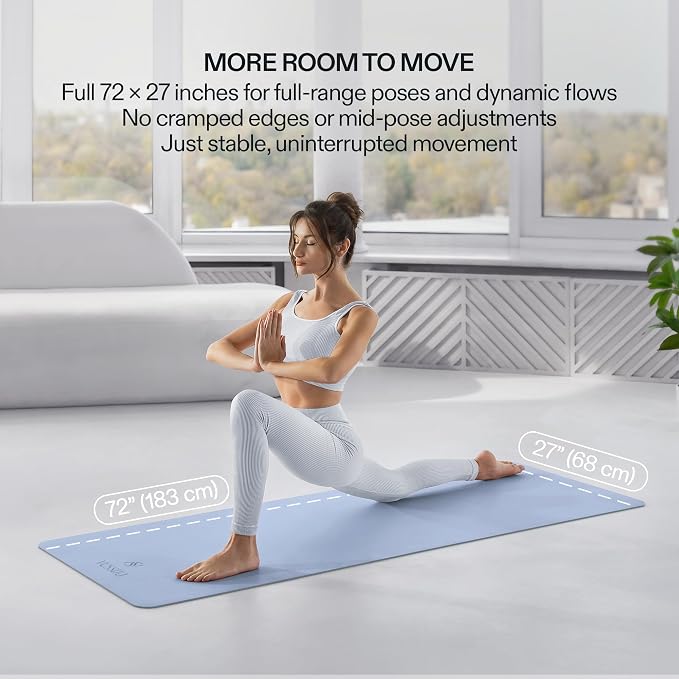 Premium Yoga Mat – Sweat-Activated Non-Slip PU Grip I Natural Rubber Base I 4mm for Yoga, Pilates & Workouts
