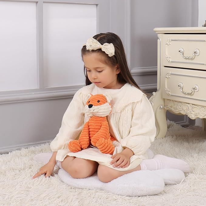 Apricot Lamb Toys Plush Corduroy Fox Stuffed Animal Soft Cuddly Perfect for Child (Corduroy Fox,8.5 Inches)