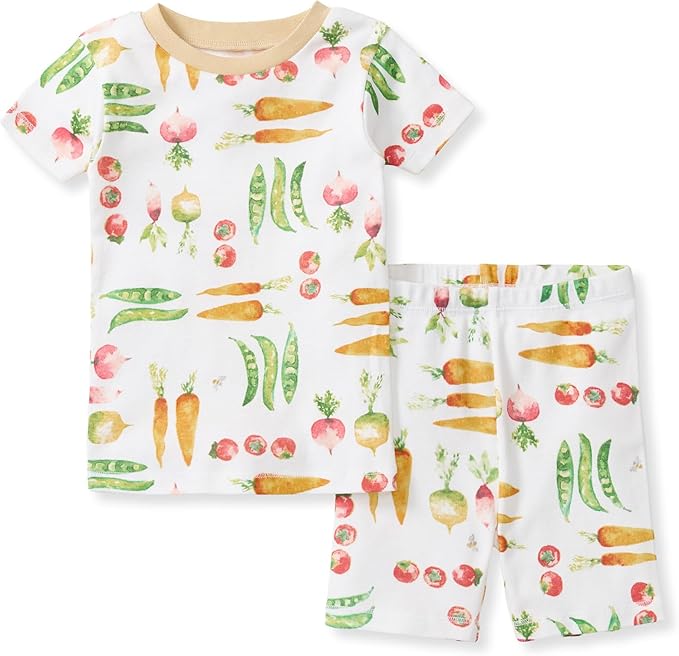 Burt's Bees Baby Unisex Pajamas, Short Sleeve Tee and Shorts 2-Piece PJ Set, 100% Organic Cotton