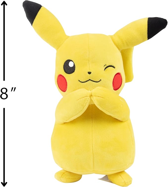 Pokemon 8" Pikachu & Bulbasaur Plush 2-Pack - Generation 1 Starter - Officially Licensed - Authentic Soft Stuffed Animal Toy Figures - Gift for Kids, Boys, Girls - 2+