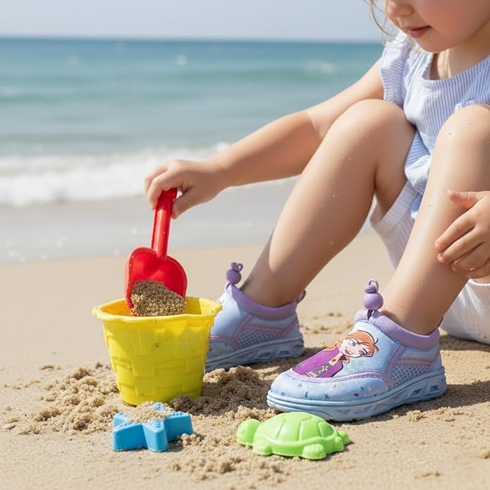 Girls Character Water Shoes Frozen Minnie Mouse Paw Patrol Moana Sesame Street & Little Mermaid Slip-On Aqua Socks Quick Dry Beach Pool Shoes Sizes: 3-4 Infant 5-10 Toddler 11-12 Little Kid