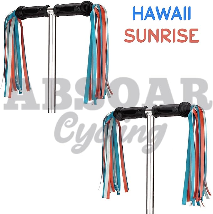 Colorful Bike Streamers Girls Boys Kids Bicycle Tassel Ribbon Handlebar Scooter Streamer 2 Pairs 18 Bands