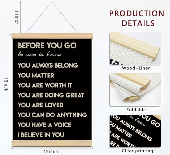 foedor Black Mental Health Affirmations Nurse Office Wall Art Decor, 12x16 | Inspirational Mental Health Posters Wall Decor, Positive Sign Wall Art for Office Bedroom Kids Playroom
