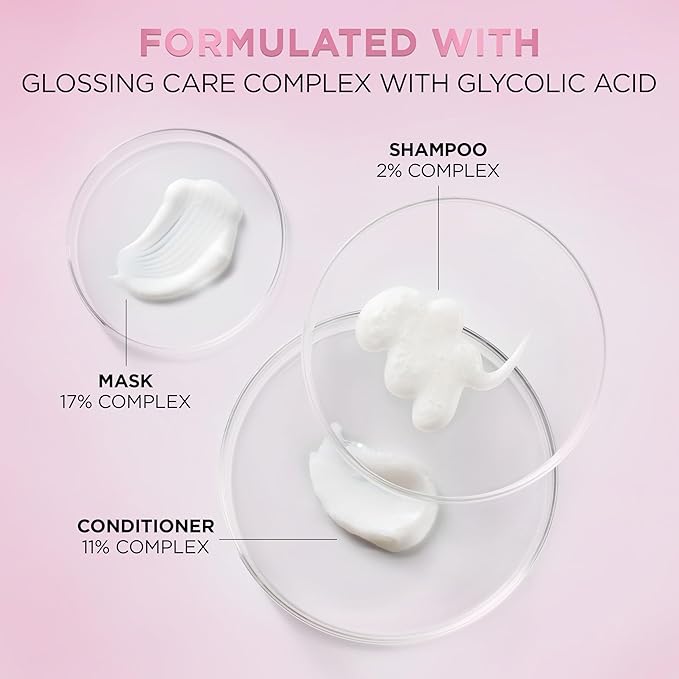 L'Oreal Paris Glossing Sulfate Free Shampoo with Glycolic Acid, Hair Care for Lasting Shine and Smoothness for Dull, Dry Hair, EverPure, 6.8 Fl Oz