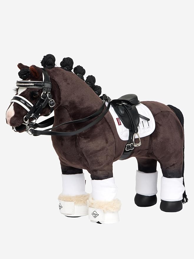 LeMieux Toy Pony Dressage Saddle Pad - Soft Suede & Cotton Lining - Suitable for Ages 3 Years + - Gift for Kids - White - One Size