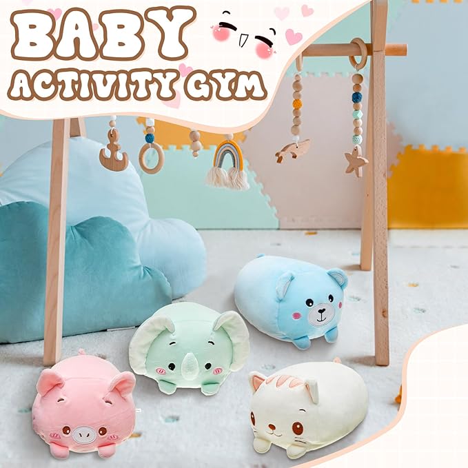 Leitee 9 Pcs Stuffed Animals Plush Bulk 8 Inch Cute Plushies Toys Plush Pillow for Boys Girls Birthday Gifts Box Toys for Classroom Prize, Party Favors for Kids (Cute)