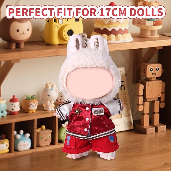 Coolcandy 17cm Doll Clothes, Fashionable Dolls Outfit with Accessories Suit, Stylish Adorable Dolls Clothes Set, Soft Fabric, Detailed Stitching(Doll Not Included)