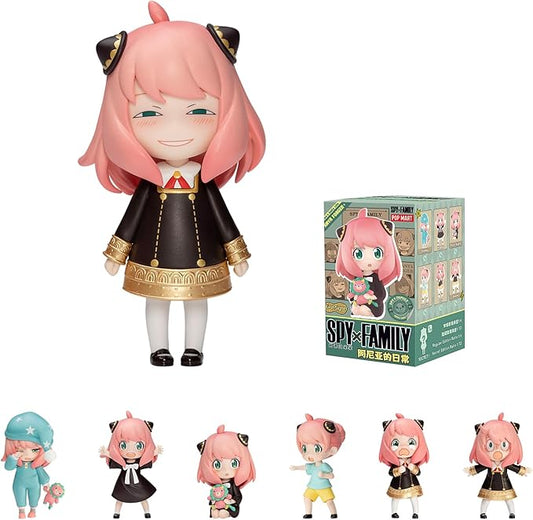 POP MART Spy × Family Anya's Daily Life Series Figures, Spy Blind Box Figures, Random Design Action Figures Collectible Toys Home Decorations, Holiday Birthday Gifts for Boys and Girls, Single Box
