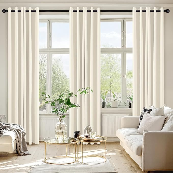 MIULEE Blackout Curtains for Bedroom 2 Panels 40 x 72 Inch Long Birch | Thermal Insulated, Living Room Darkening Grommet Drapes, Noise Reducing, Light Blocking Window Treatments