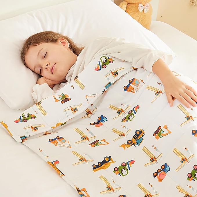 Weighted Blanket - 7 lbs Engineering Vehicles Heavy Blanket - Small Size Breathable Lap Blanket(41"x60", 7 lbs)