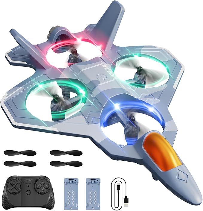 Foam Remote Control Airplanes for Kids Adults 4-8 8-12 12-16, RC Plane Airplane Toys for Boys Kids Beginners, RC Planes Fighter Jet Helicopter Drones for Kids Adults, 360° Flip Easy to Fly
