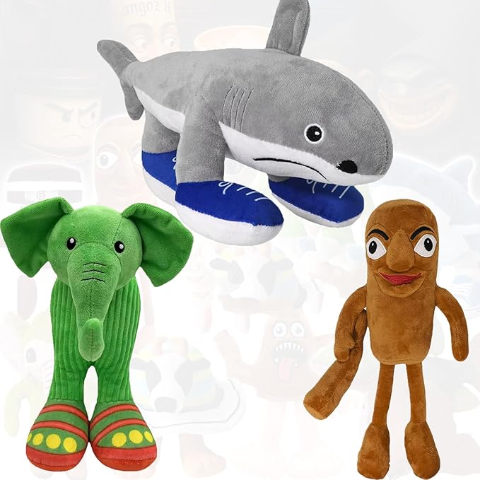 3PC Italian Brainrot Plush,Tralalero Tralala,Tung Tung Tung Sahur and Lirili Larila Inspired Plush Toy,Soft Cute Stuffed Animals Toy Stocking Stuffers for Kids and Adults