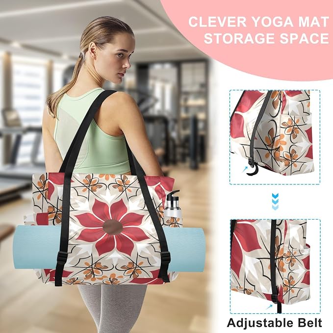 MCHIVER Yoga Bag for Women Men Large Yoga Mat Bag with Adjustable Strap Workout Bags Totes for Pilates Yoga Travel
