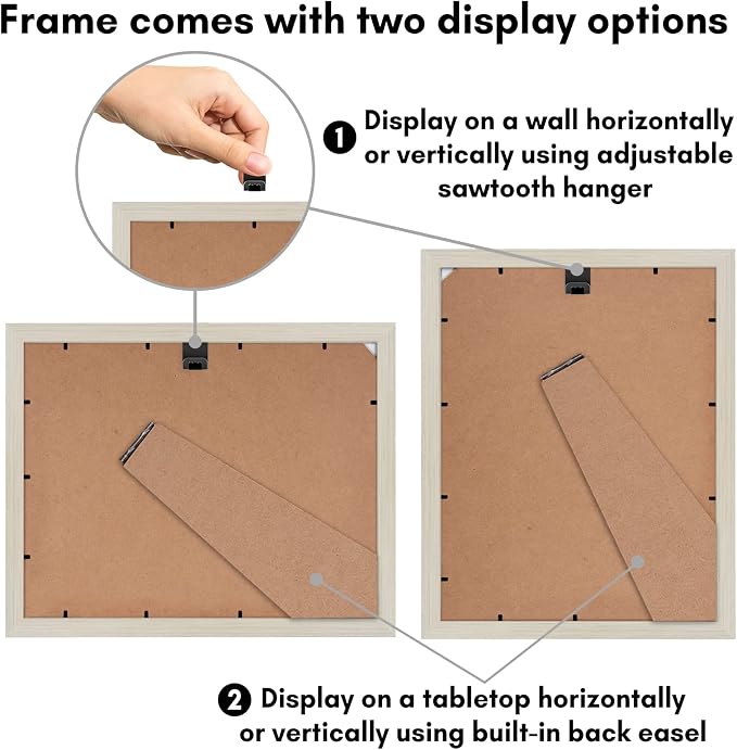Americanflat 9x12 Picture Frame with Shatter-Resistant Glass - Use as 6x8 Frame with Mat or Display 9x12 Photo Without Mat - Signature Collection - Picture Frames for Tabletop and Wall - Light Wood | Shatter-resistant glass, wall or tabletop display wi...
