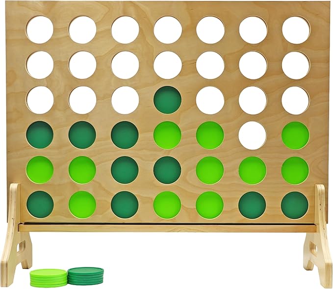 Tailgating Pros Premium Giant Four in a Row with Carrying Case - Jumbo Oversized Outdoor Yard Game - Connect Multiple Pucks in a Row to Win - Many Puck Colors Available!