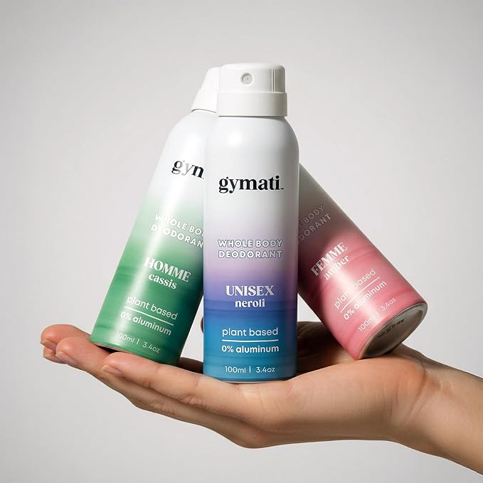 Gymati Natural Deodorant Body Spray – Aluminum-Free, Plant-Based Blend with Aloe & Zinc, Long-Lasting Odor Protection, Luxury-Inspired Scent Men, Women, & Unisex Pack of 3