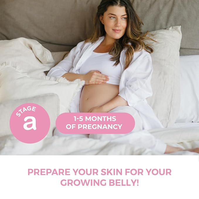 Leska Maternity Lotion & Oil | STAGE A: PREPARE & SOOTHE Supple Belly Lotion & Happy Belly Oil (Pregnancy Months 1-5) | Part of a Complete 3-Stage Pregnancy Skincare System | New Mom Gifts (4-4.22oz)