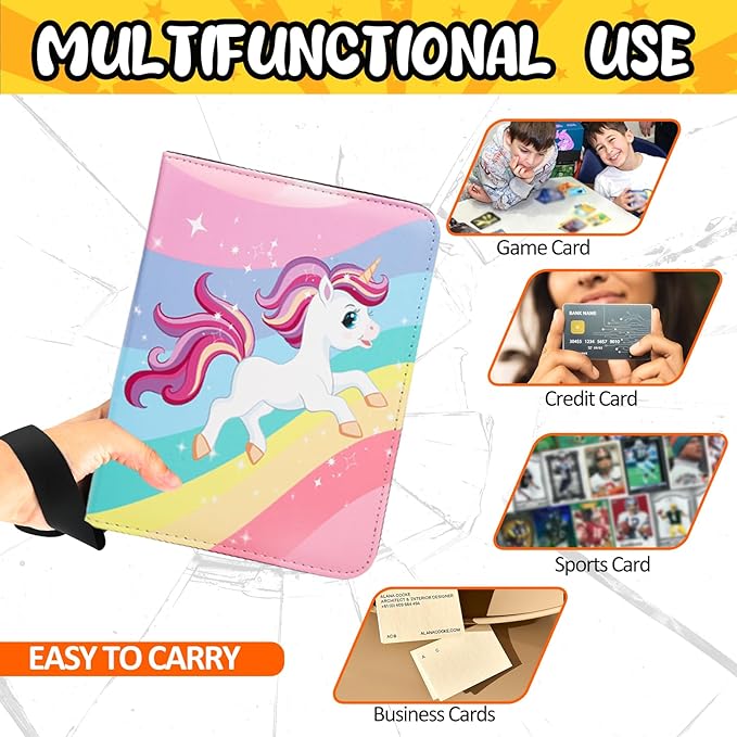 Collectible Trading Card Albums, 400 Card Holders with 50 Removable Sleeves, Portable 4 Pockets Collectible Trading Card Binder, PU Card Collection Binder for MTG, TCG, Sport Card, Game Cards