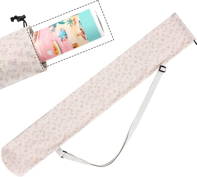 Shinylin 35 Inch Mahjong Mat Carrying Bag with Strap, Printed Drawstring Mahjong Holder Bag Outdoor Travel Canvas Storage for Board Games, Yoga Mats, Tripod